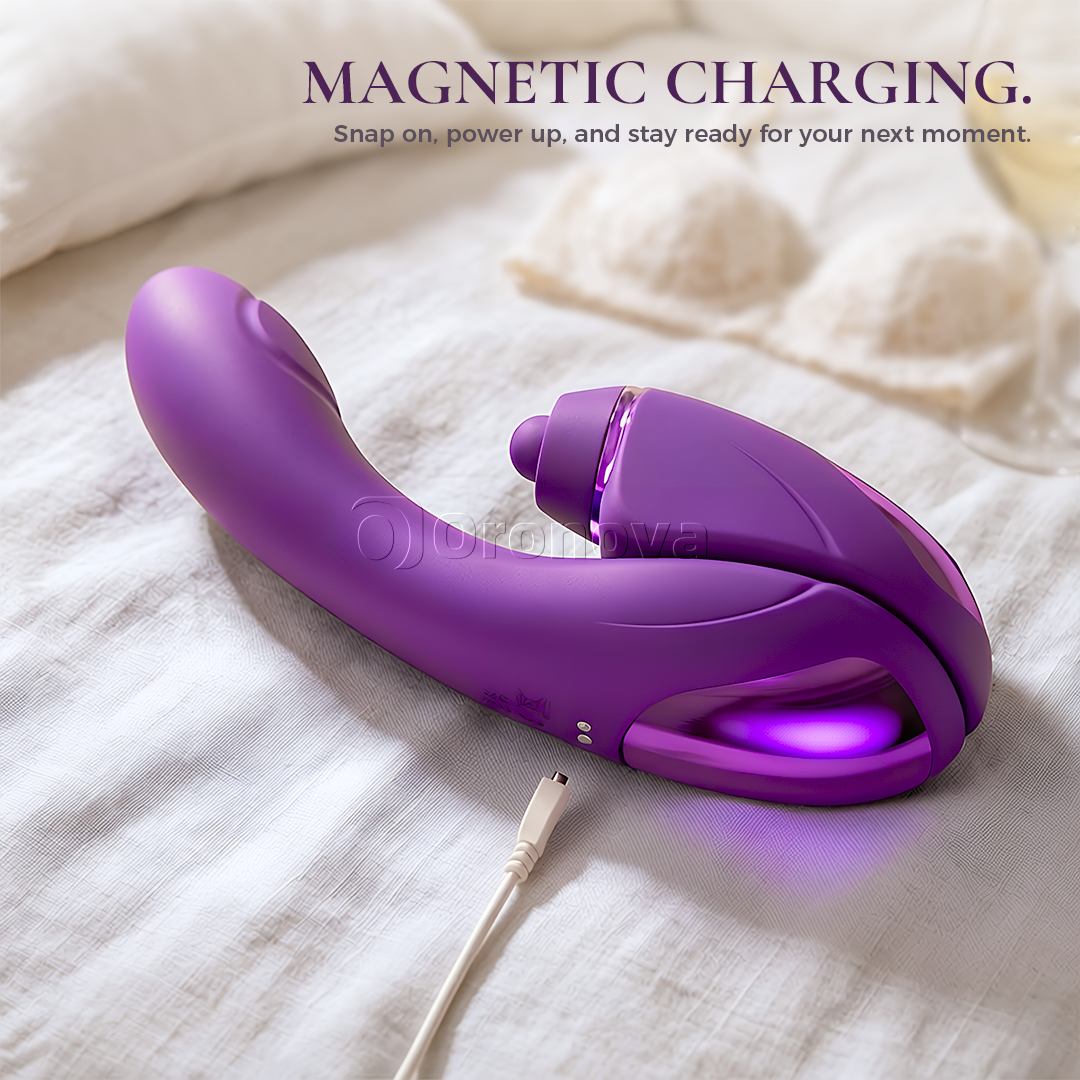 Vibrador de doble función 2 en 1 con 10 modos de vibración, 10 modos de golpeteo y 4 cabezales intercambiables