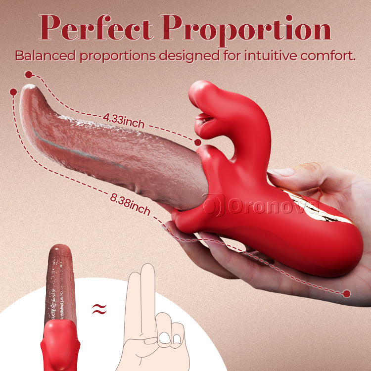 Vibrador oscilante con lengua para lamer y provocar