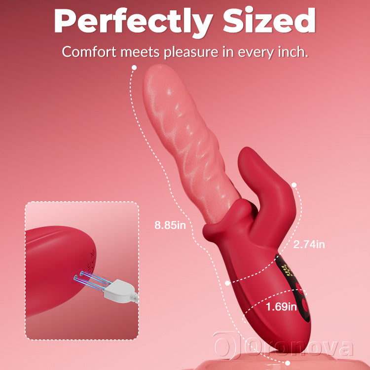 Vibrador de empuje peristáltico – Giro, estimulación clitoriana, impermeable