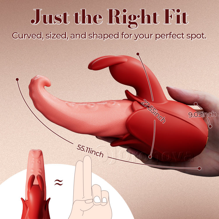 Vibrador de lengua 10 modos, estimulación de doble punto, diseño silencioso