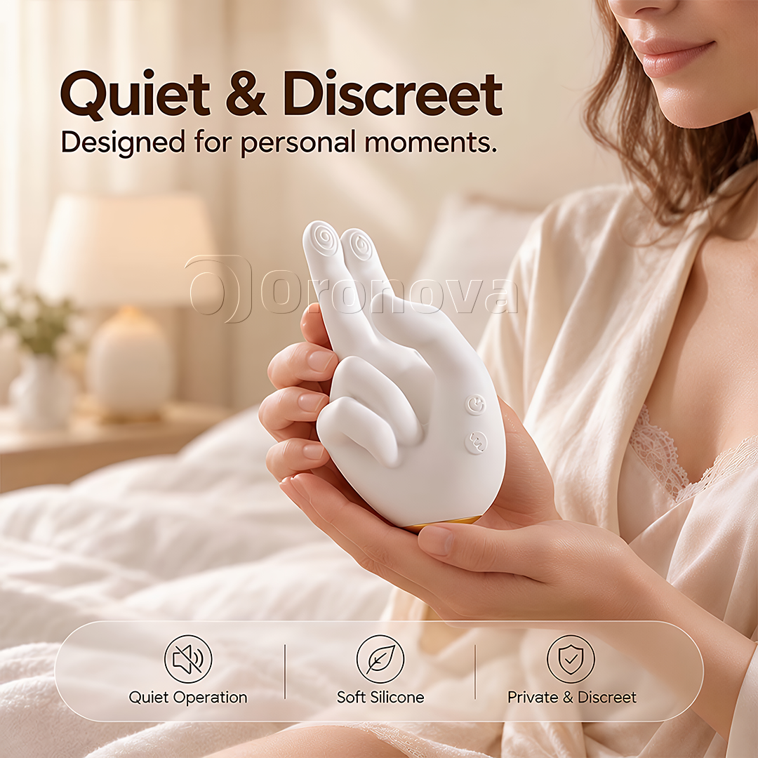 Vibrador con forma de mano - 10 modos de vibración, 10 patrones de golpeteo y estimulación con dos dedos