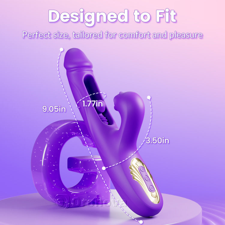 Vibrador de empuje y tracción, estimulando el clítoris, triple estimulación