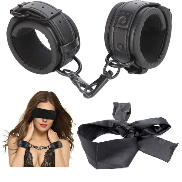 Kit de Restricción BDSM – Esposas Ajustables y Antifaz para Juego Íntimo de Bondage