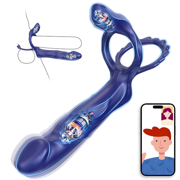 Vibrador con arnés y funda para pene – Juguete sexual para parejas controlado por APP