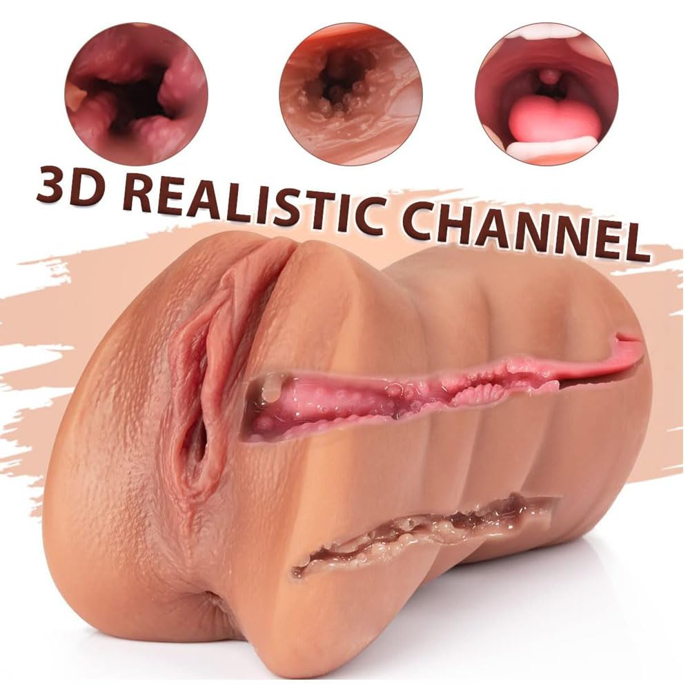 6.9 Inch Realistic Pocket Pussy Color carne Masturbador masculino 3 en 1