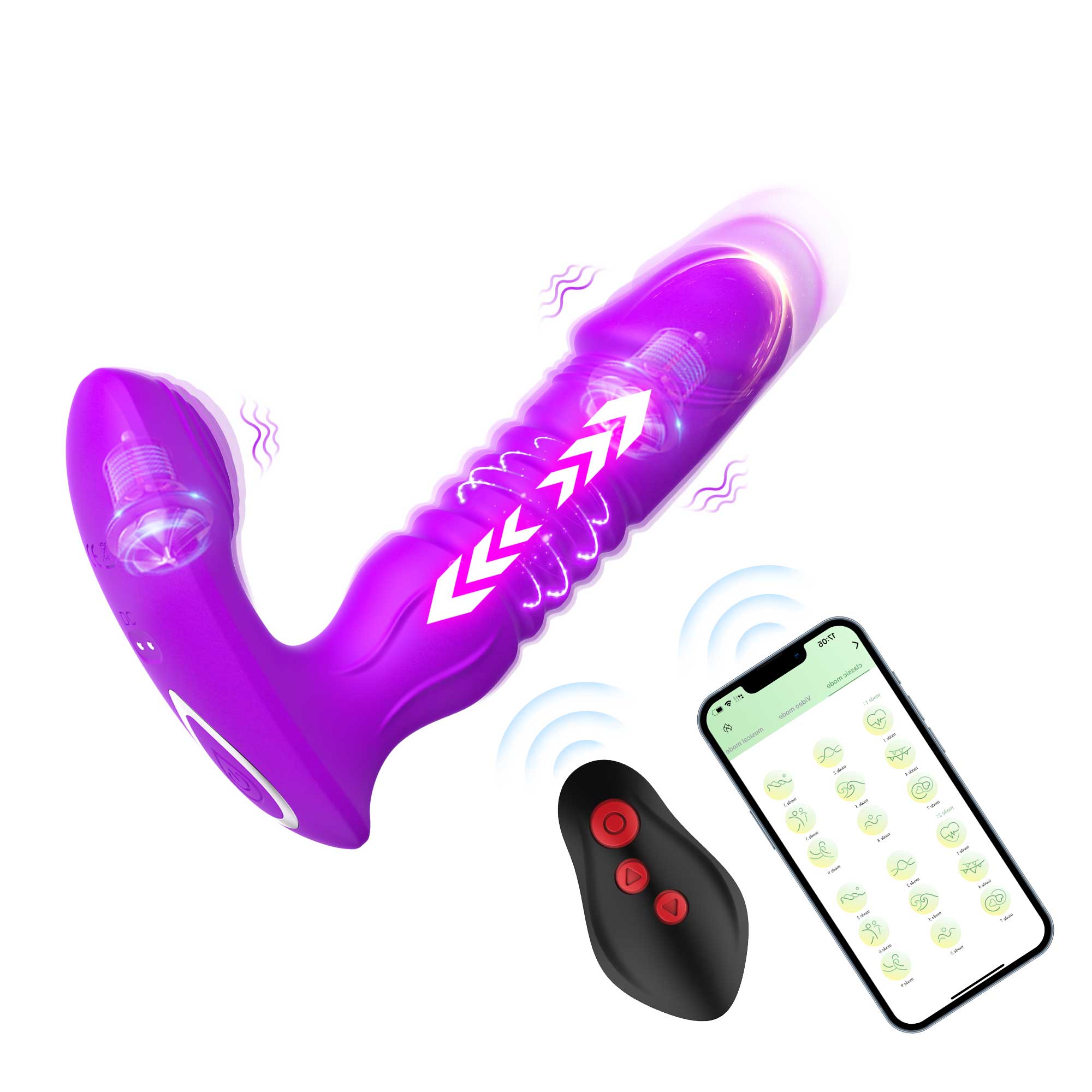 Vibrador Dildo Punto G - Empuje y Vibración