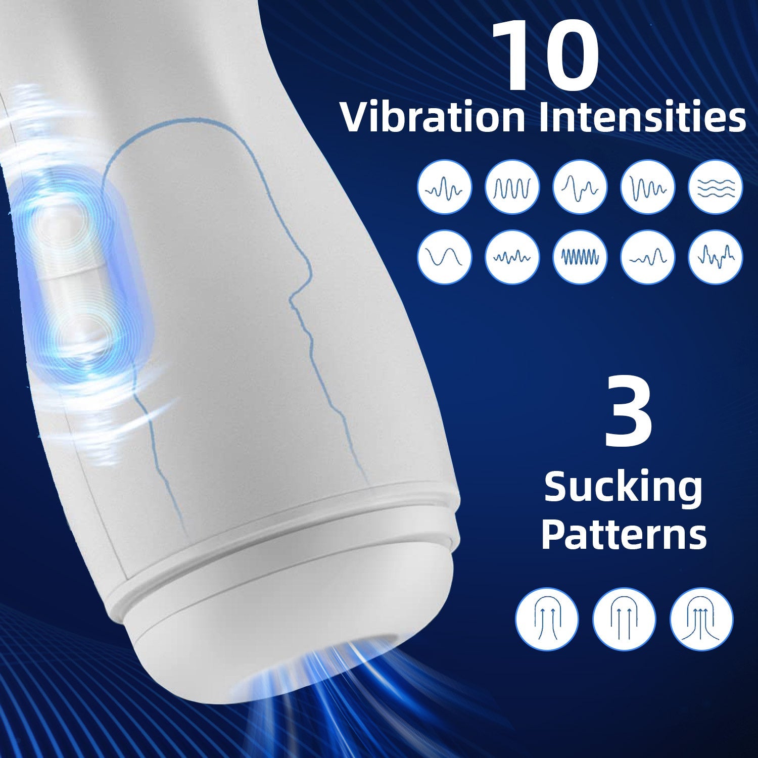 Masturbador masculino automático con succión - Vibración y calentamiento