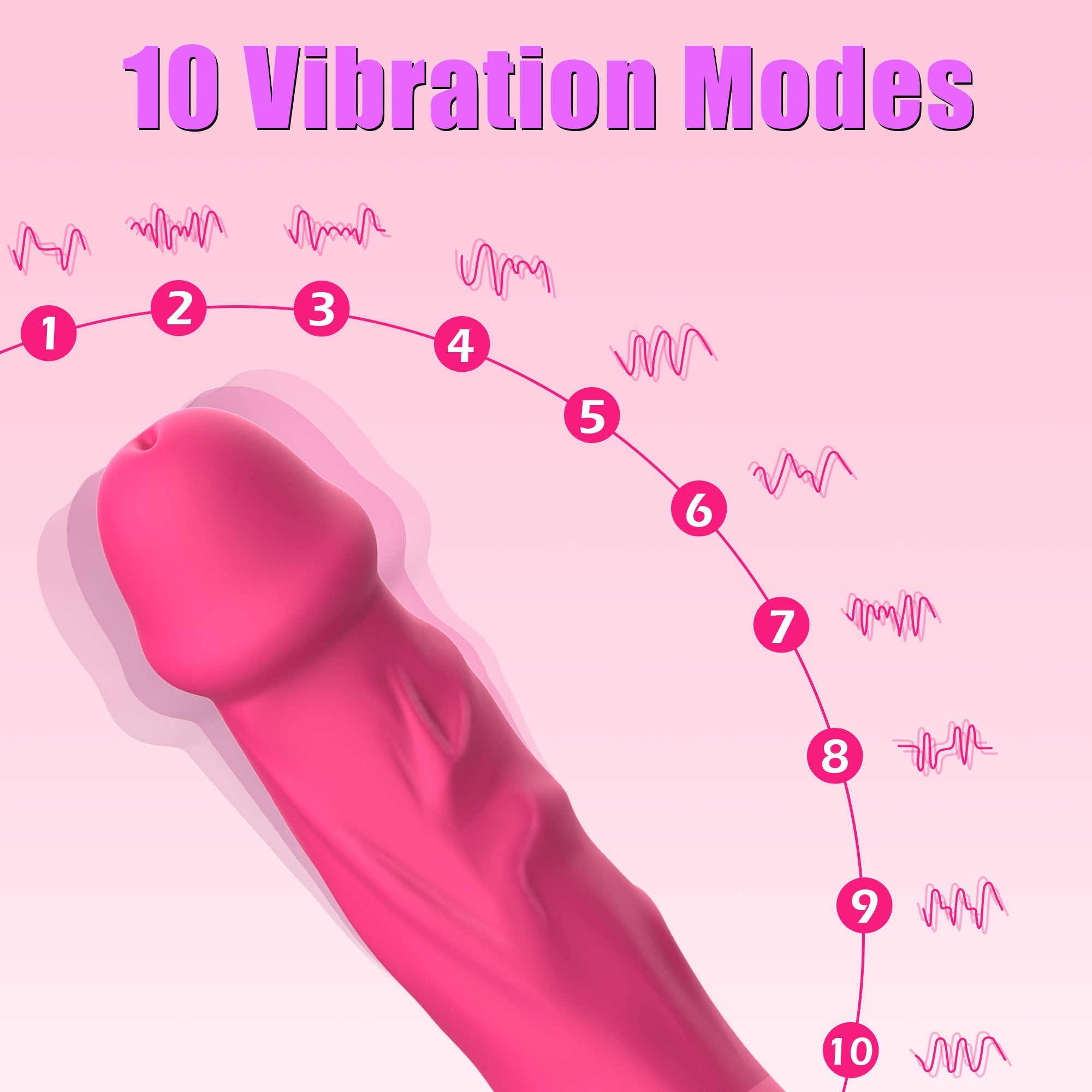 Dildo Vibrador Punto G - Empuje y Calefacción