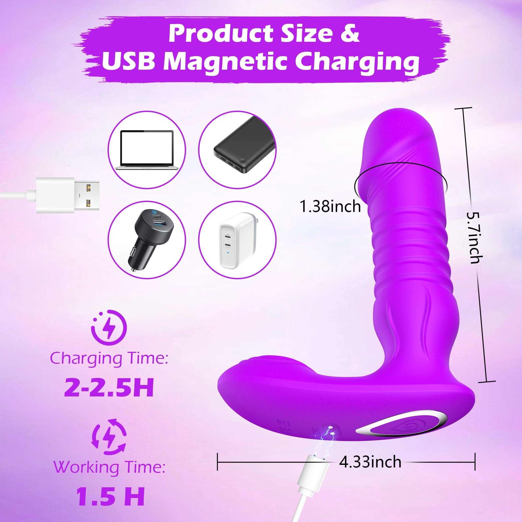 Vibrador Dildo Punto G - Empuje y Vibración