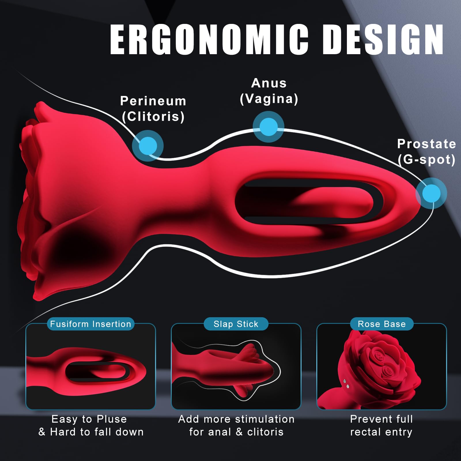Vibrador Anal Rosebud - Aleteo y Control Remoto