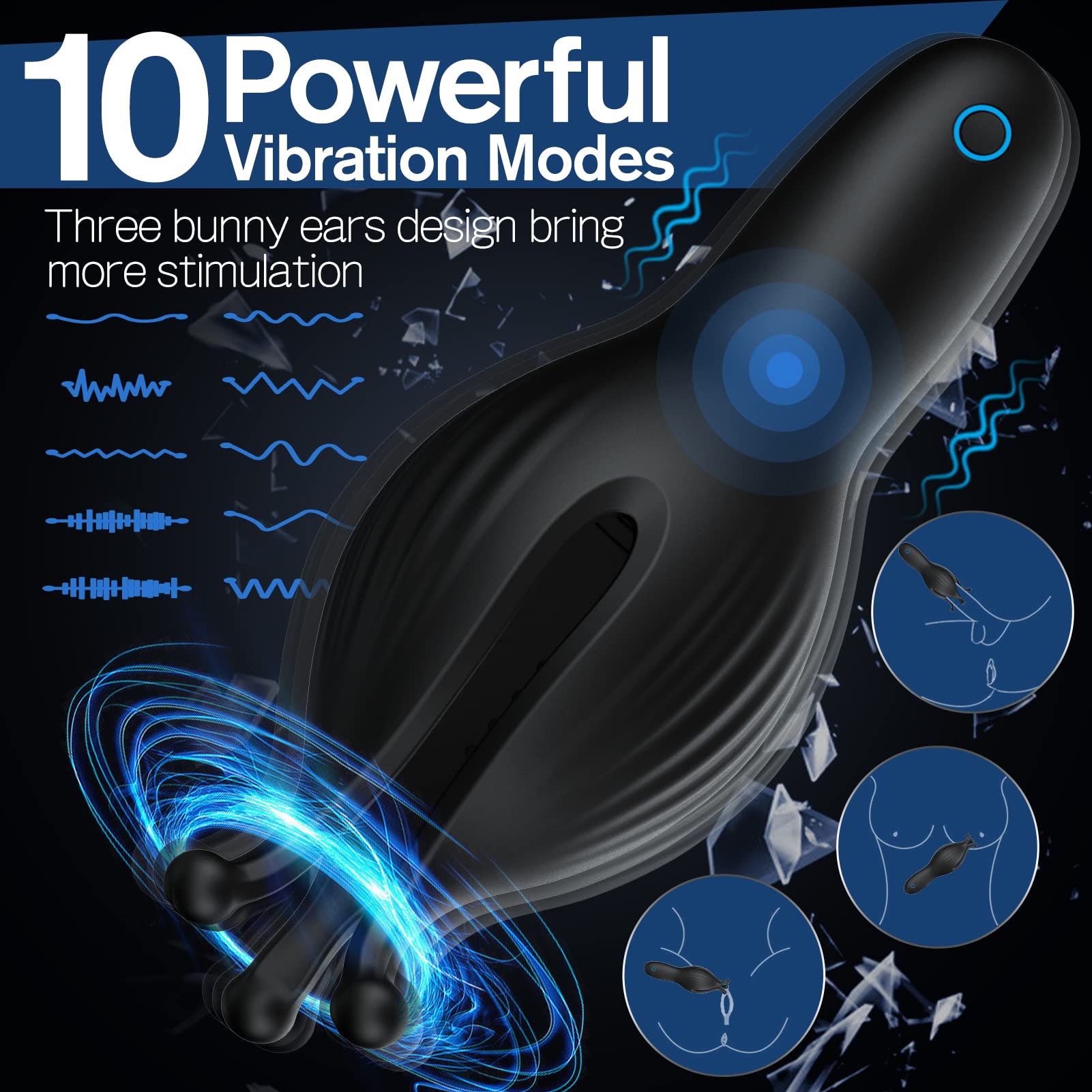 Vibrador Orejas de Conejo para Pene - Vibrador y Compacto
