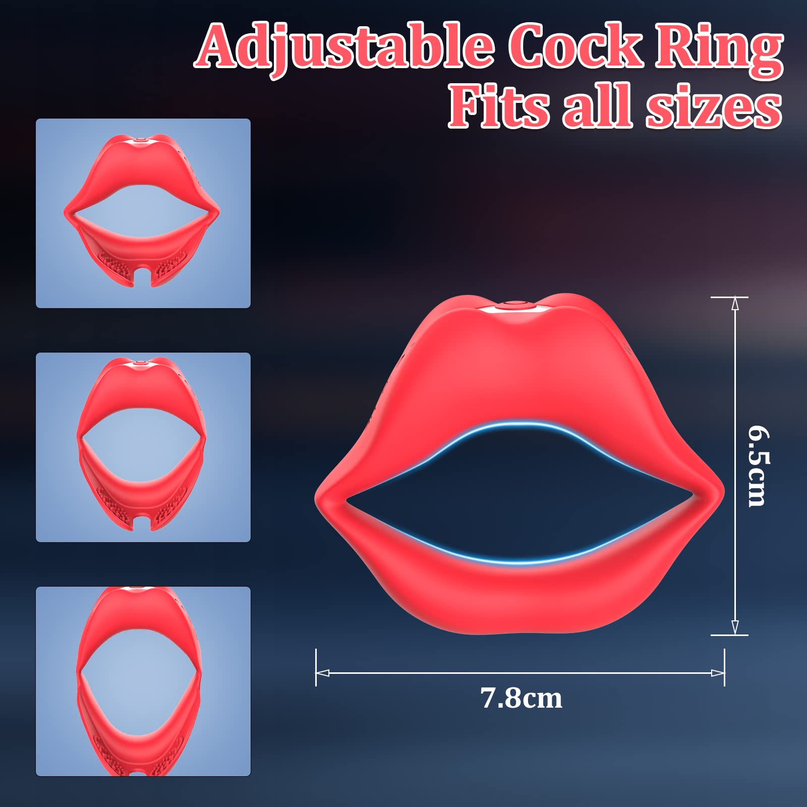 Anillo para el pene ajustable - Vibraciones y silicona suave