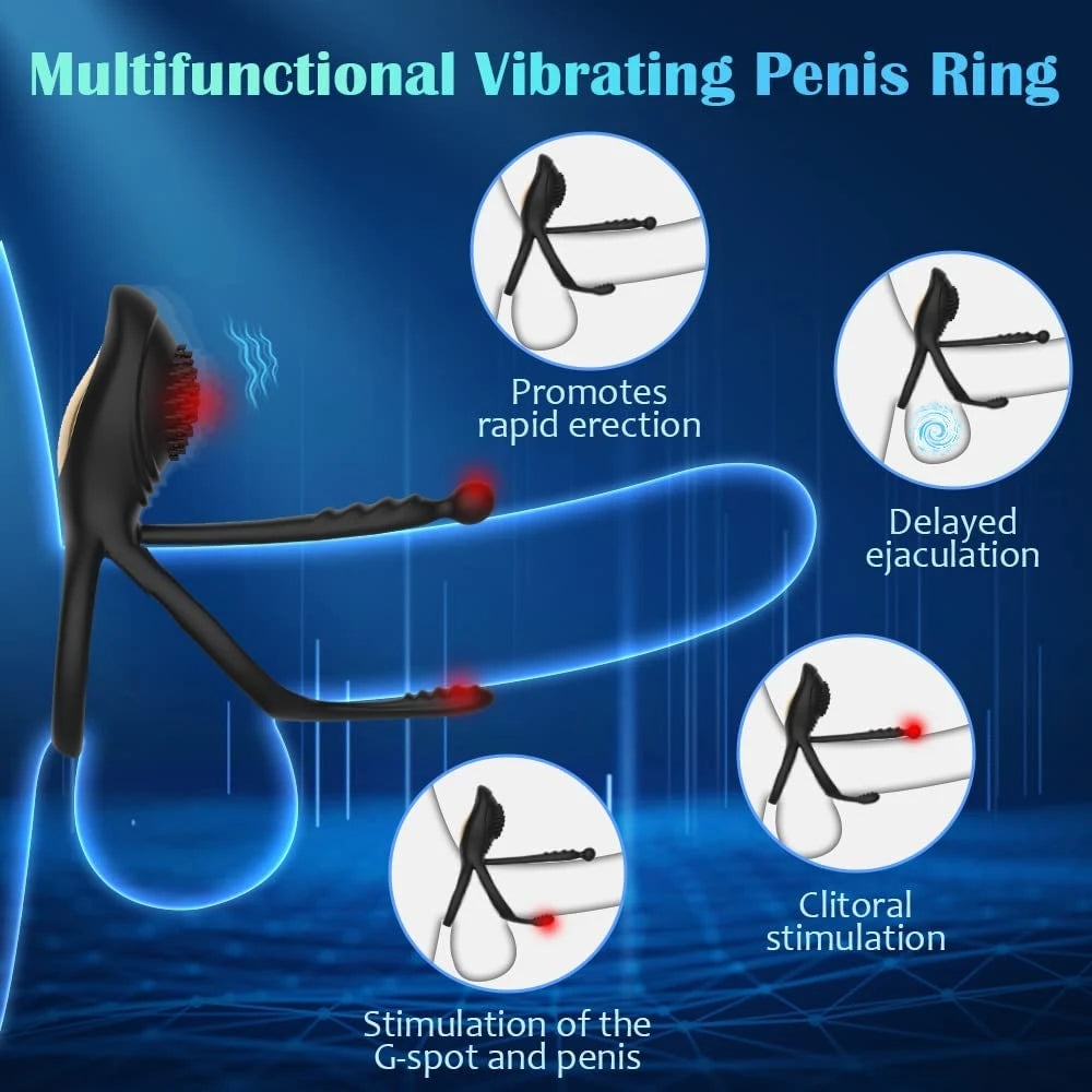 Anillo vibrador 2 en 1 con estimulación clitoriana