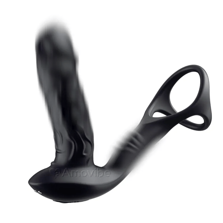Masajeador Anal Vibratorio con Consolador Oscilante - Vibración y Anillo para Pene