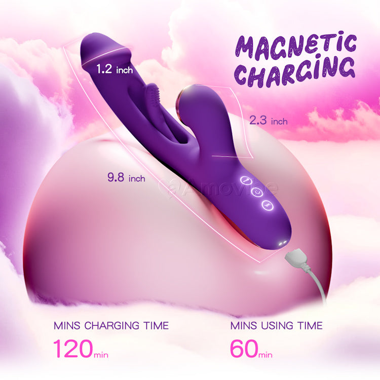 Vibrador de Punto G con Mangas de Silicona para Golpear, Hacer Cosquillas y Lamer